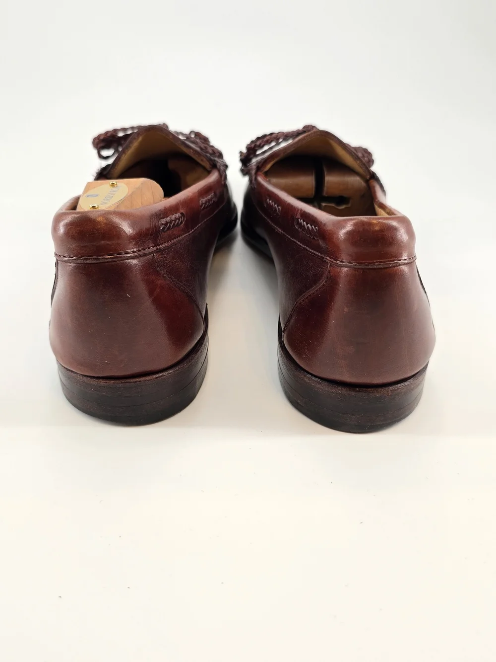 Allen Edmonds Maxfield 10 B Men's Kiltie Tassel Loafers in Chili
